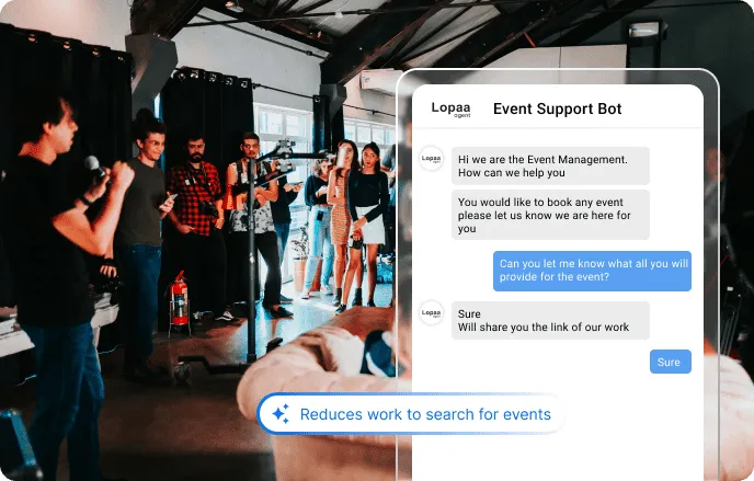 Chatbot automating event bookings and details